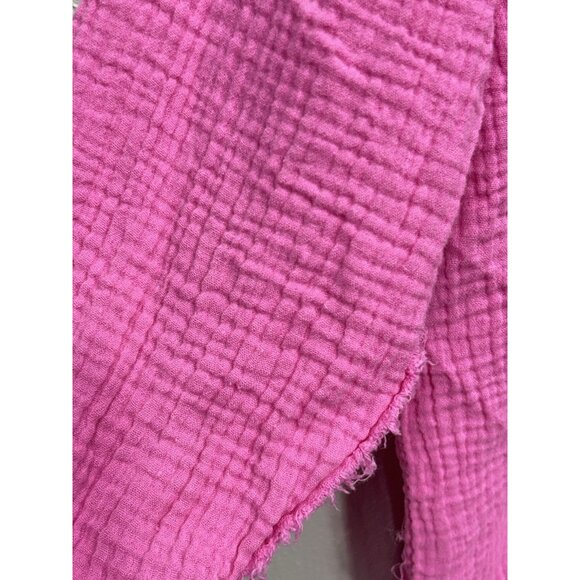 Aerie Pool to Party Gauze Coverup Shirt Small Pink Button Down Front Shirt Top - Picture 6 of 10